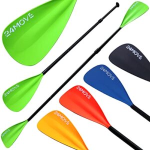 24MOVE Doppelpaddel für SUP und Kajak in grüner Farbe, bestehend aus zwei Paddelblättern und einem stabilen Schaft aus leichtem Aluminium. Ideal für Wassersportaktivitäten.
