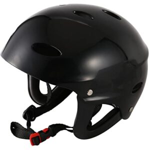 ANBP Sicherheits Schutz Helm mit 11 Atemlöchern für Wassersportarten wie Kajak und Paddeln, unisex für Erwachsene, in elegantem Schwarz.
